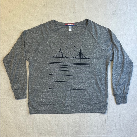 Culk Tops - CULK USA Gray Graphic Sweatshirt Large Minimalist Pullover NWT